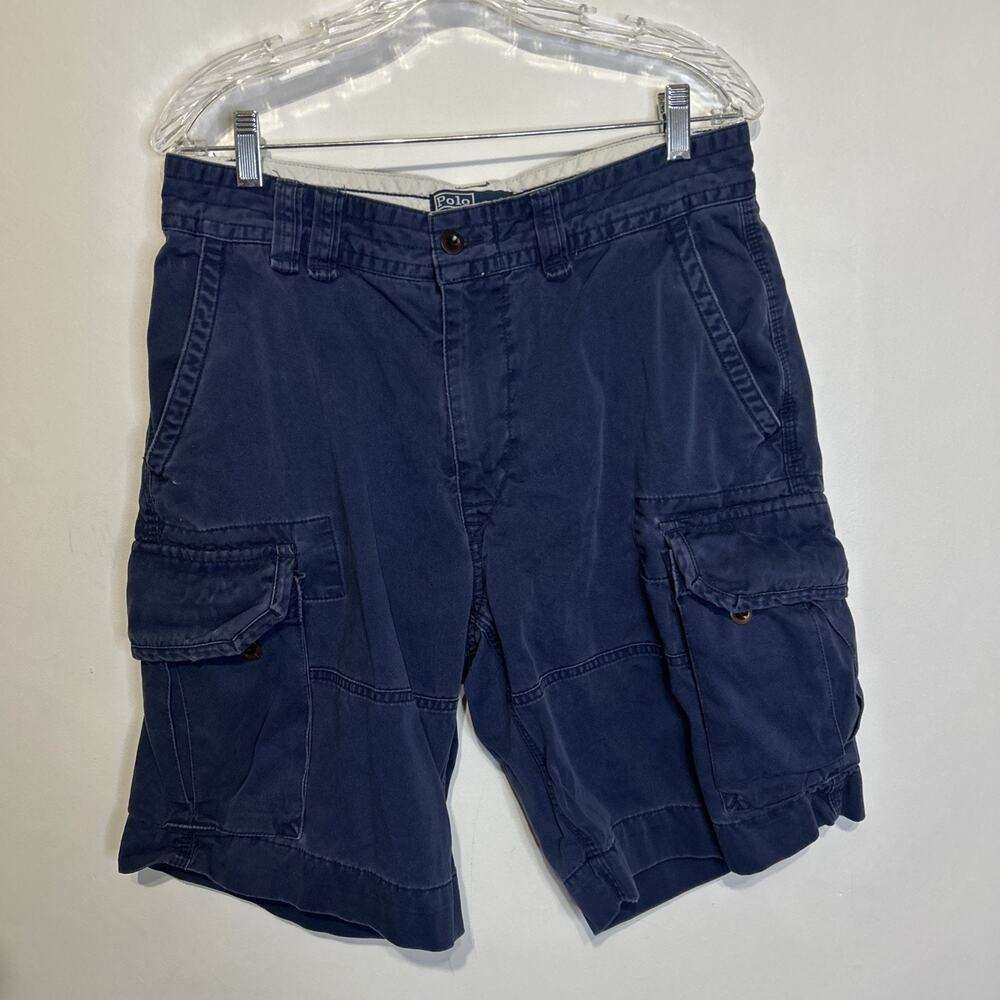 Ralph Lauren Men's Classic Polo Chino 10” Inseam Heavy Blue Cargo Shorts 32”